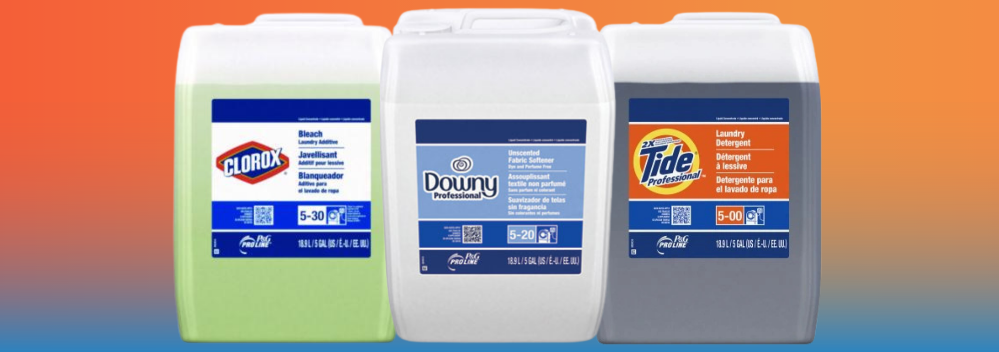 tide pro, downy pro, clorox pro